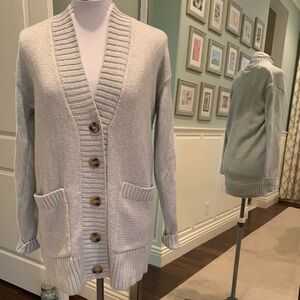 Ann Taylor Silver Women's Cardigan Sweater